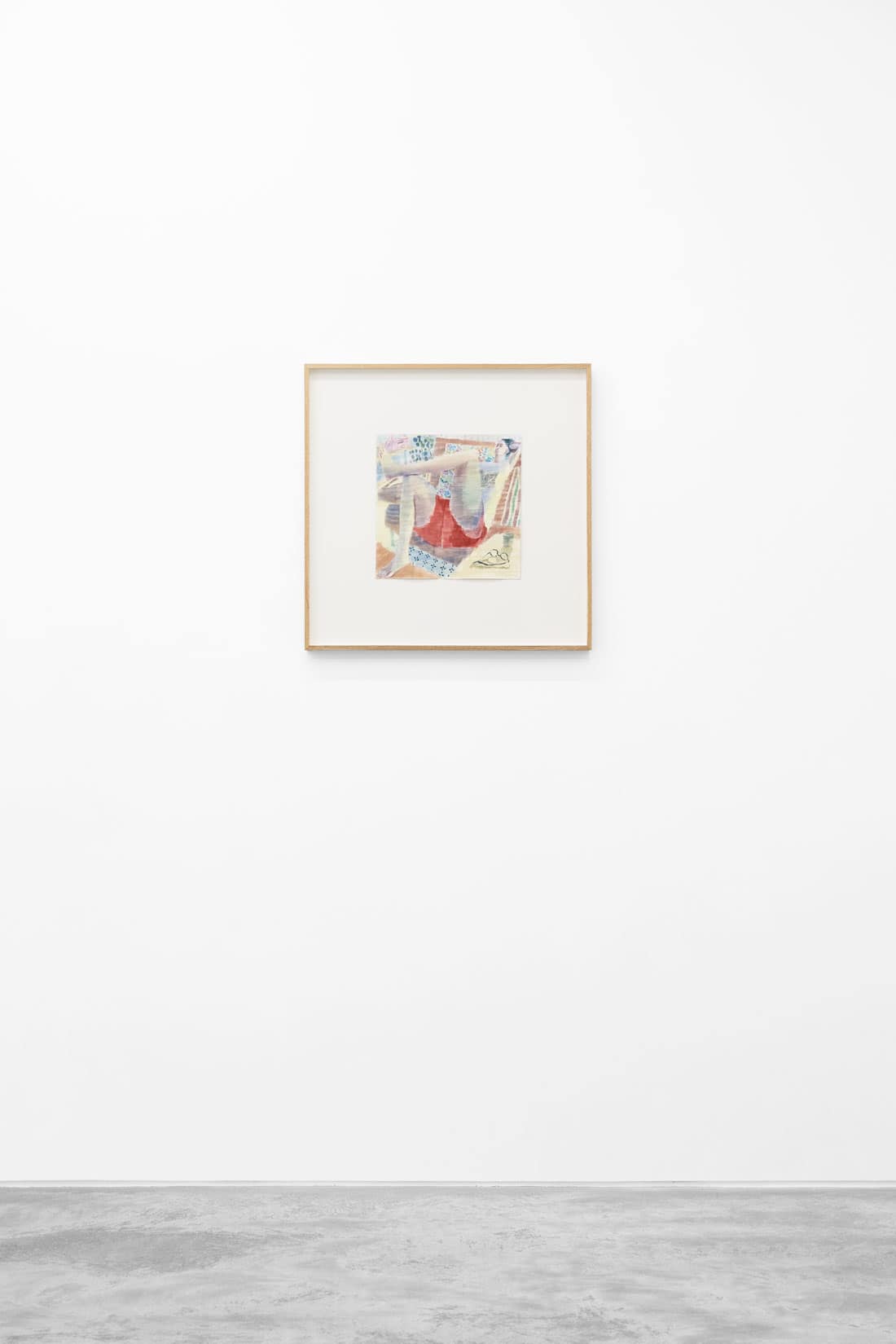Watercolour painting of a person lying down on a couch.